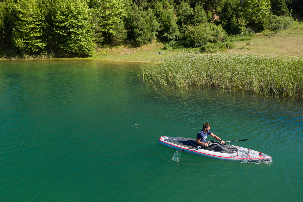 Aqua Marina CASCADE 11'2" Inflatable Hybrid Kayak & SUP | 485 lb Payload, Spray Skirt, High-Back Seat