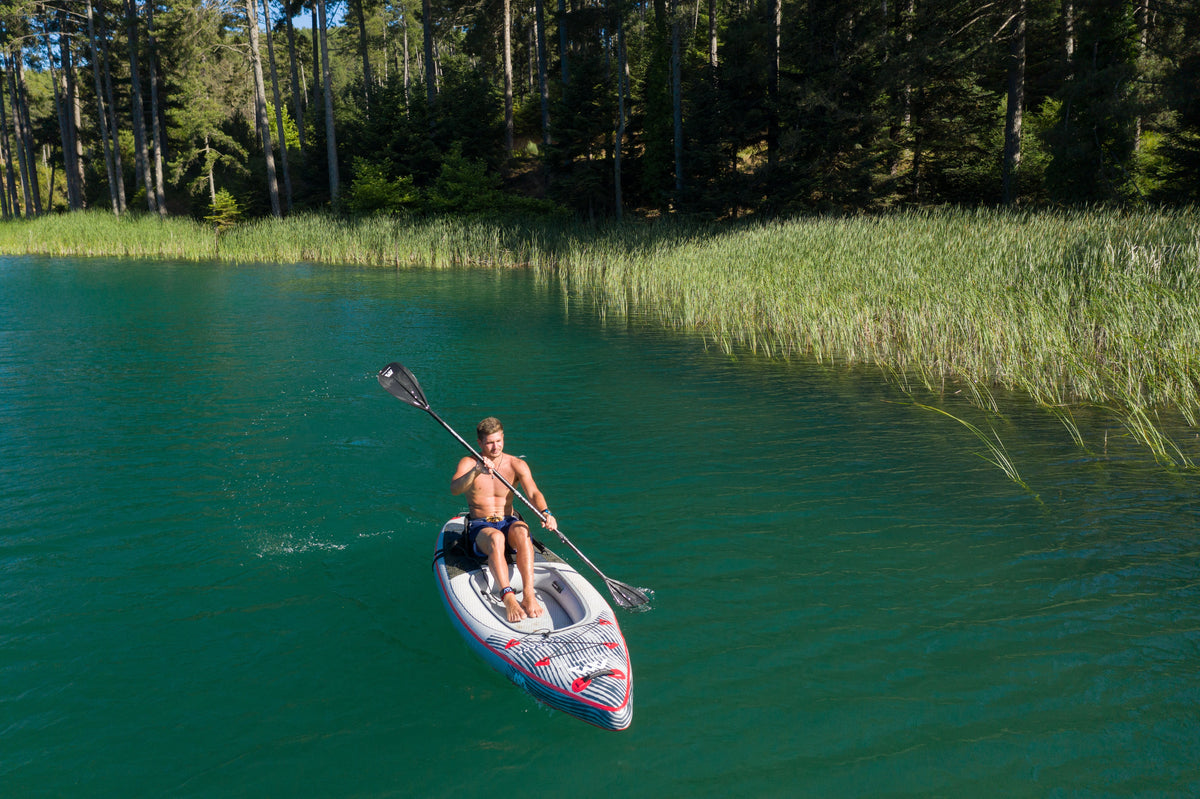 Aqua Marina CASCADE 11'2" Inflatable Hybrid Kayak & SUP | 485 lb Payload, Spray Skirt, High-Back Seat