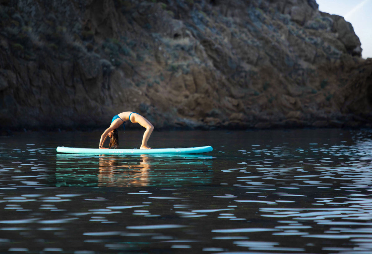 Aqua Marina DHYANA 11'0" Inflatable Yoga Paddle Board | Fitness SUP, 36" Wide, Full EVA Deck