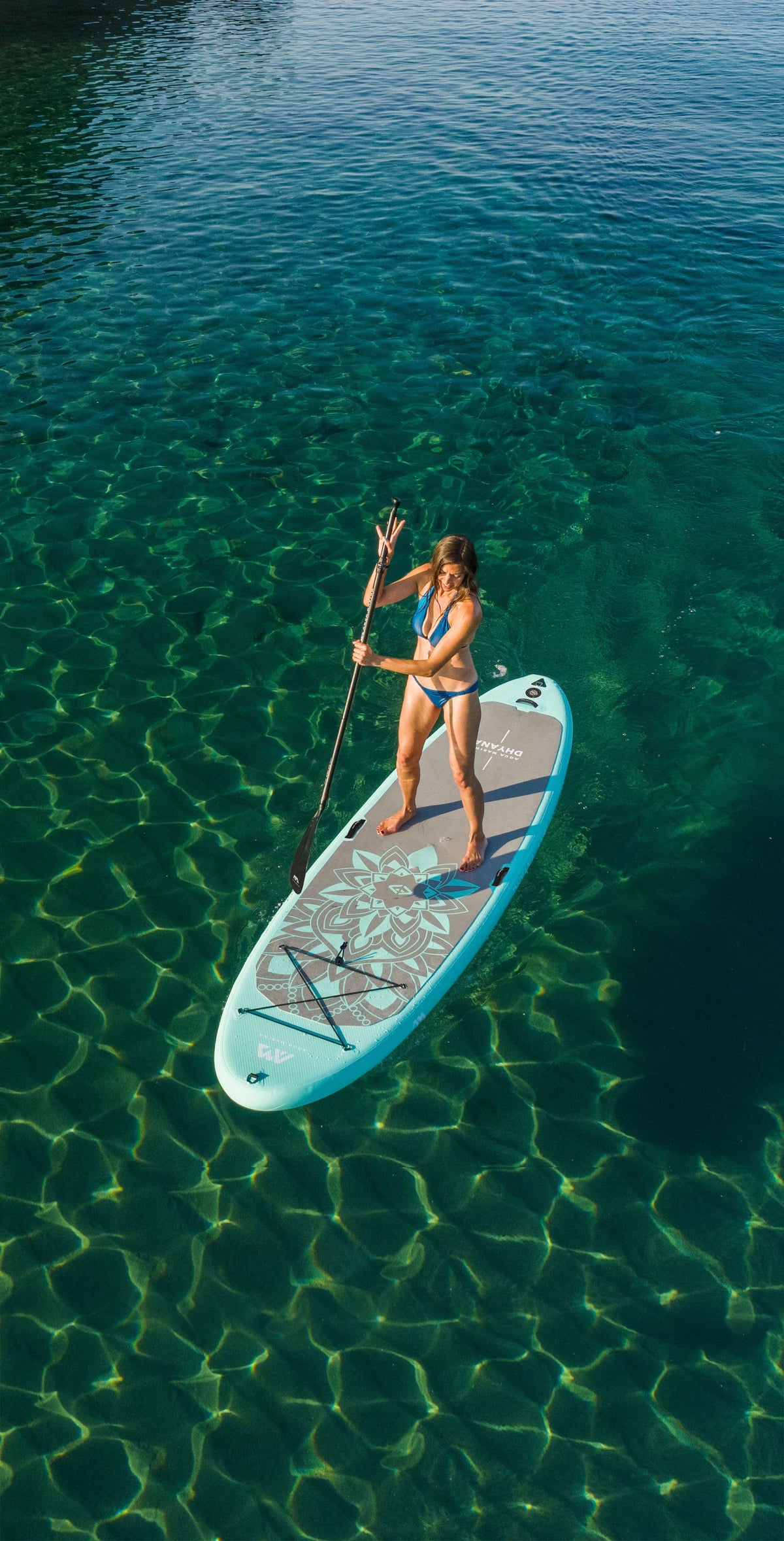 Aqua Marina DHYANA 11'0" Inflatable Yoga Paddle Board | Fitness SUP, 36" Wide, Full EVA Deck