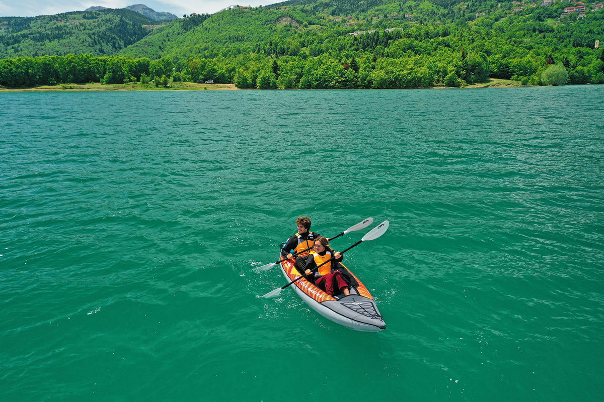 Aqua Marina MEMBA 12'10" Inflatable Touring Kayak | Tandem, Drop-Stitch Floor, 396 lbs Payload