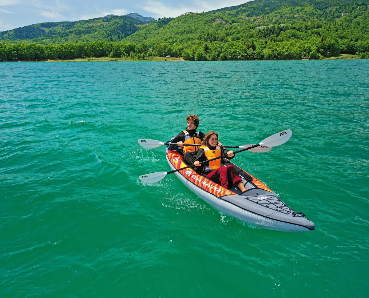 Aqua Marina MEMBA 12'10" Inflatable Touring Kayak | Tandem, Drop-Stitch Floor, 396 lbs Payload
