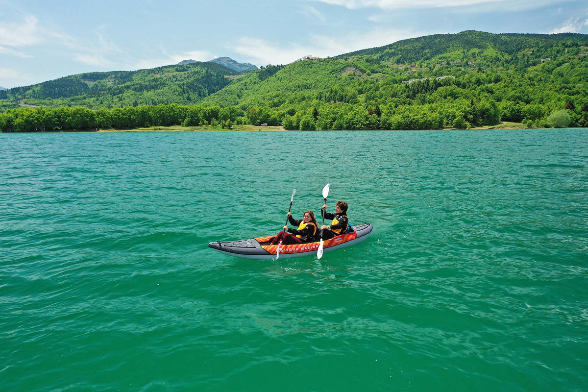 Aqua Marina MEMBA 12'10" Inflatable Touring Kayak | Tandem, Drop-Stitch Floor, 396 lbs Payload