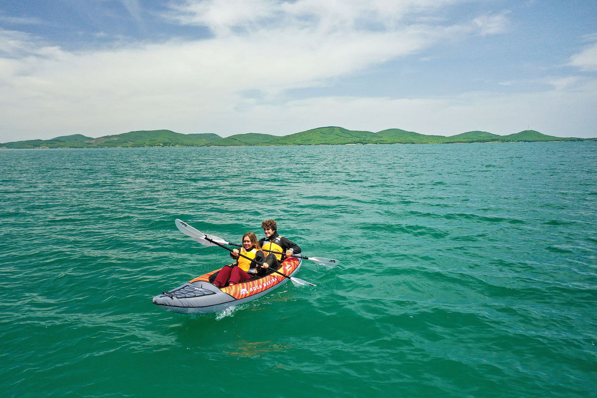 Aqua Marina MEMBA 12'10" Inflatable Touring Kayak | Tandem, Drop-Stitch Floor, 396 lbs Payload