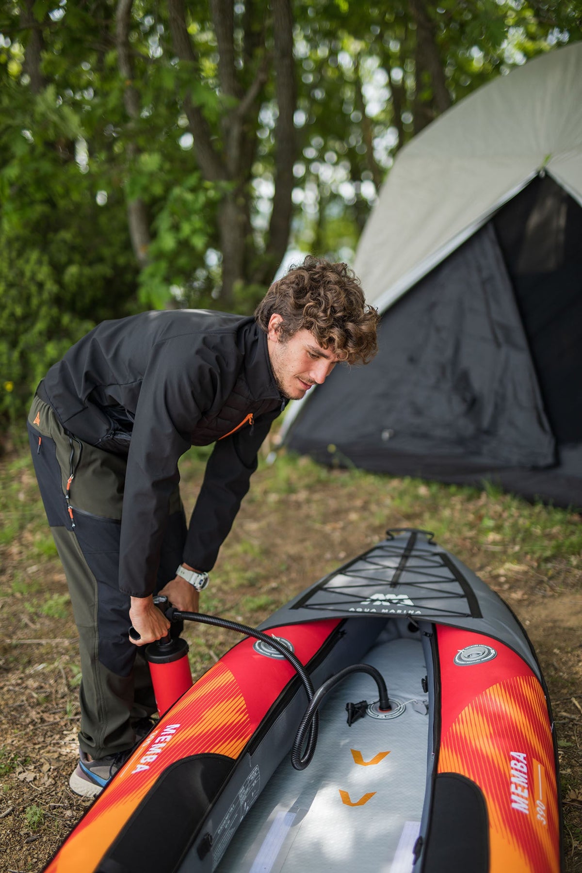 Aqua Marina MEMBA 12'10" Inflatable Touring Kayak | Tandem, Drop-Stitch Floor, 396 lbs Payload