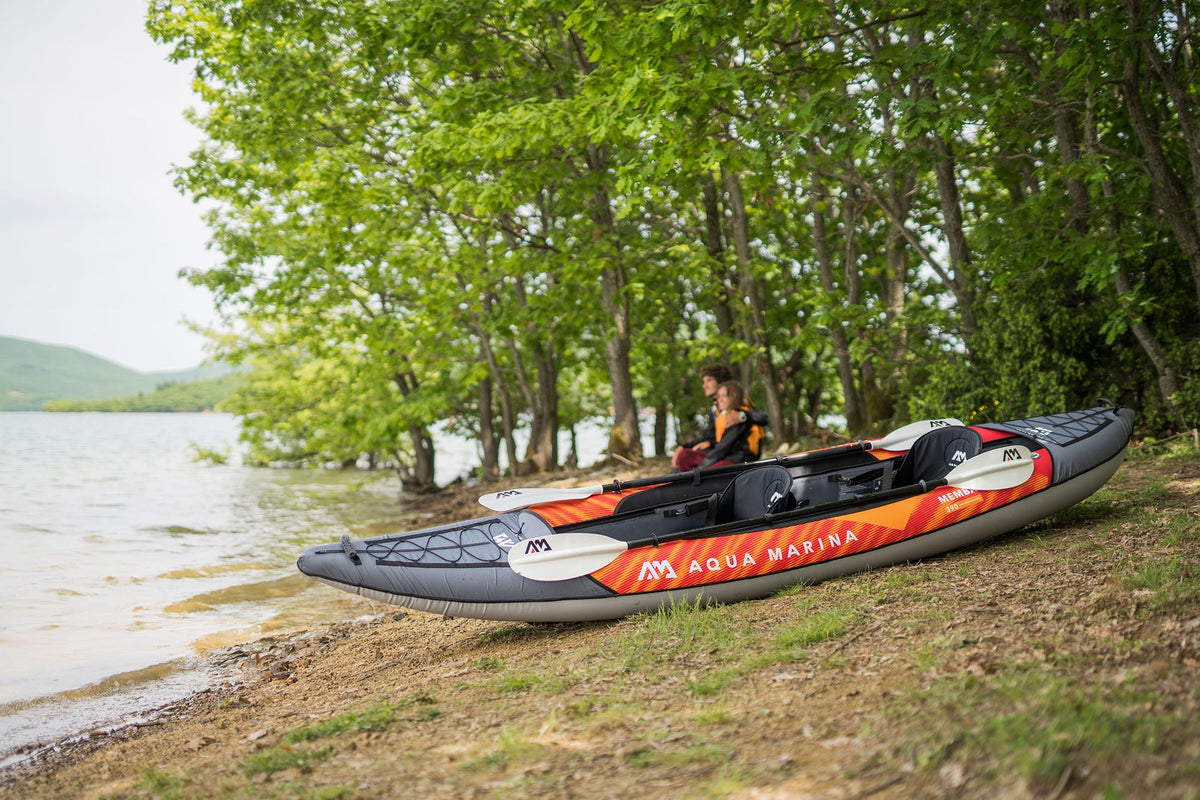 Aqua Marina MEMBA 12'10" Inflatable Touring Kayak | Tandem, Drop-Stitch Floor, 396 lbs Payload