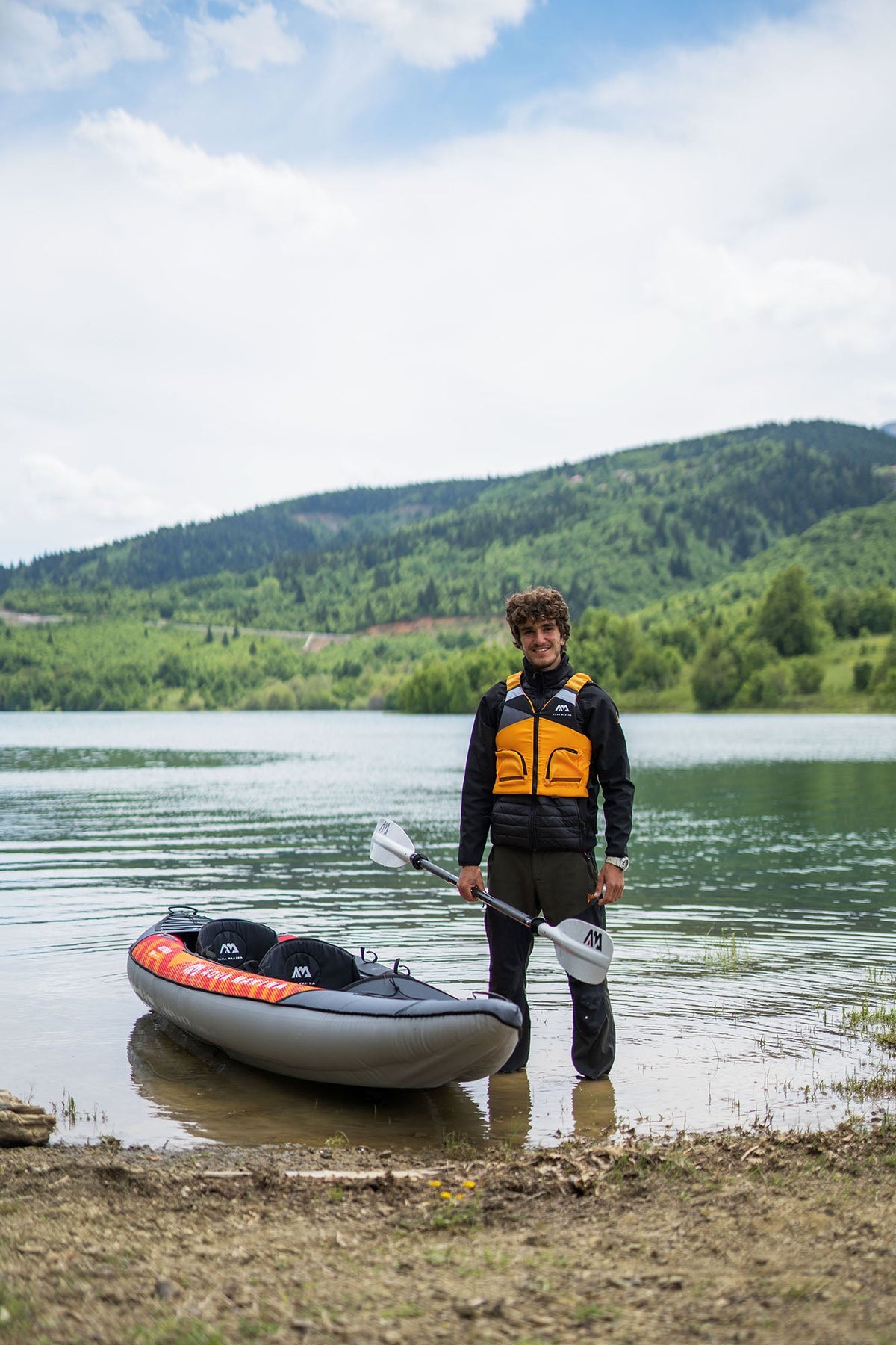 Aqua Marina MEMBA 12'10" Inflatable Touring Kayak | Tandem, Drop-Stitch Floor, 396 lbs Payload