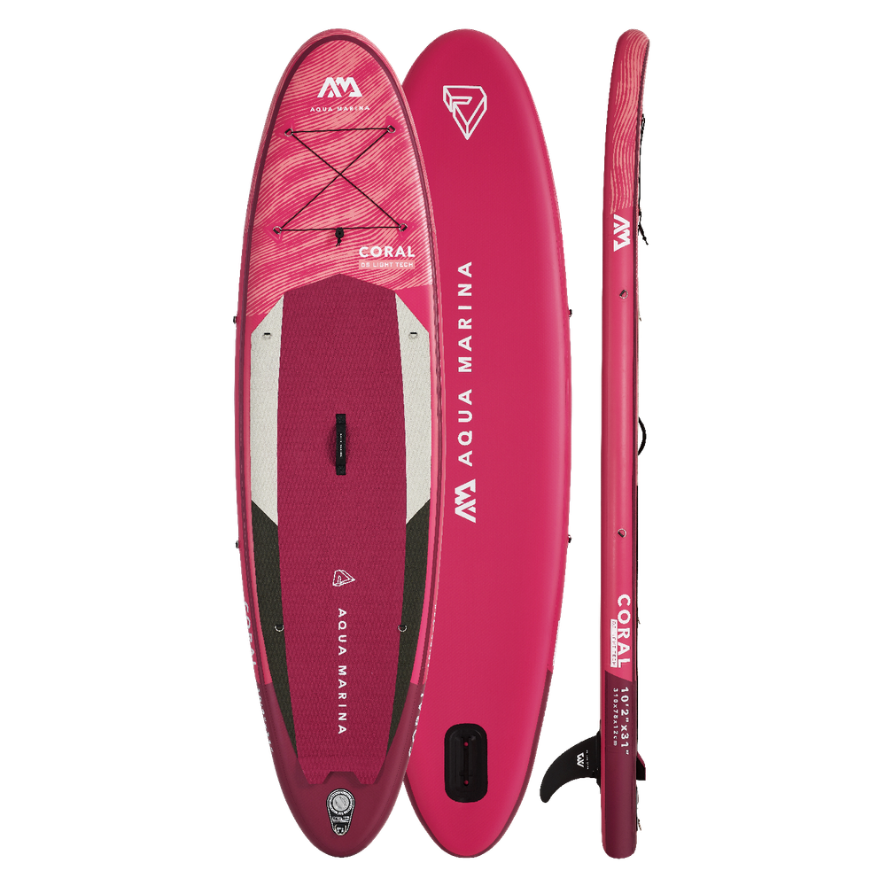 Aqua Marina CORAL 10'2" Inflatable Paddle Board | All-Around Advanced SUP, 19 lb, HF Welded