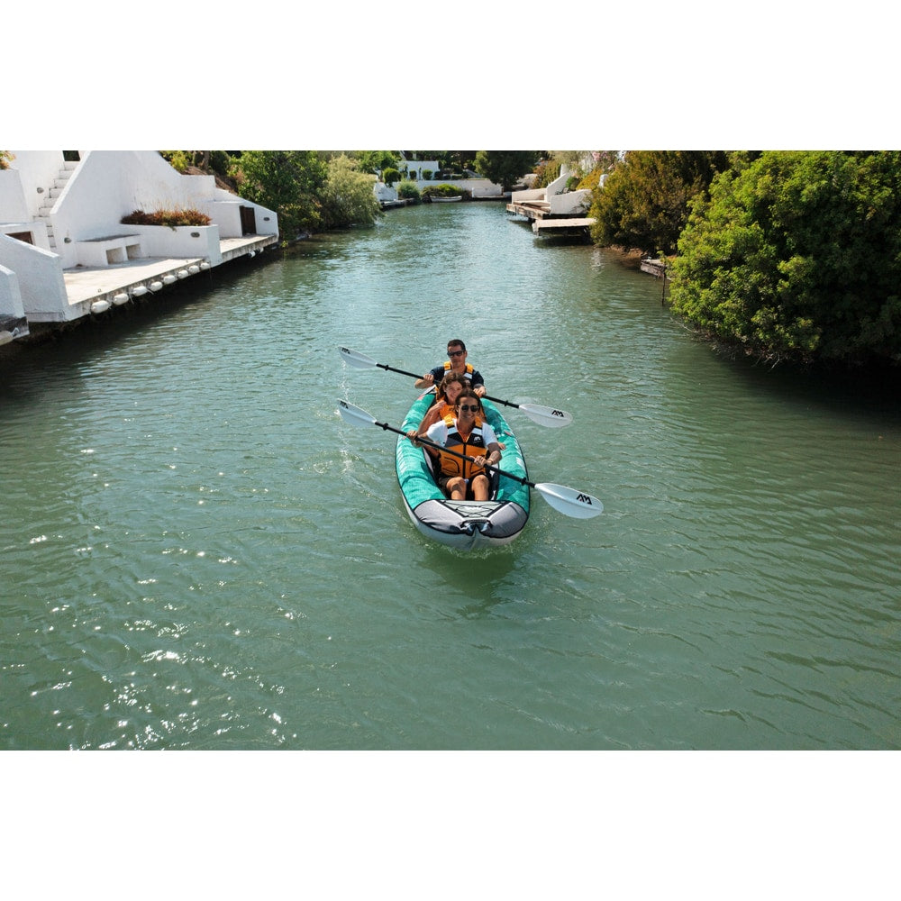 Aqua Marina LAXO 12'6" Inflatable Recreational Kayak | 2+1 Person, 462 lb Payload, AQUASHELL Hull