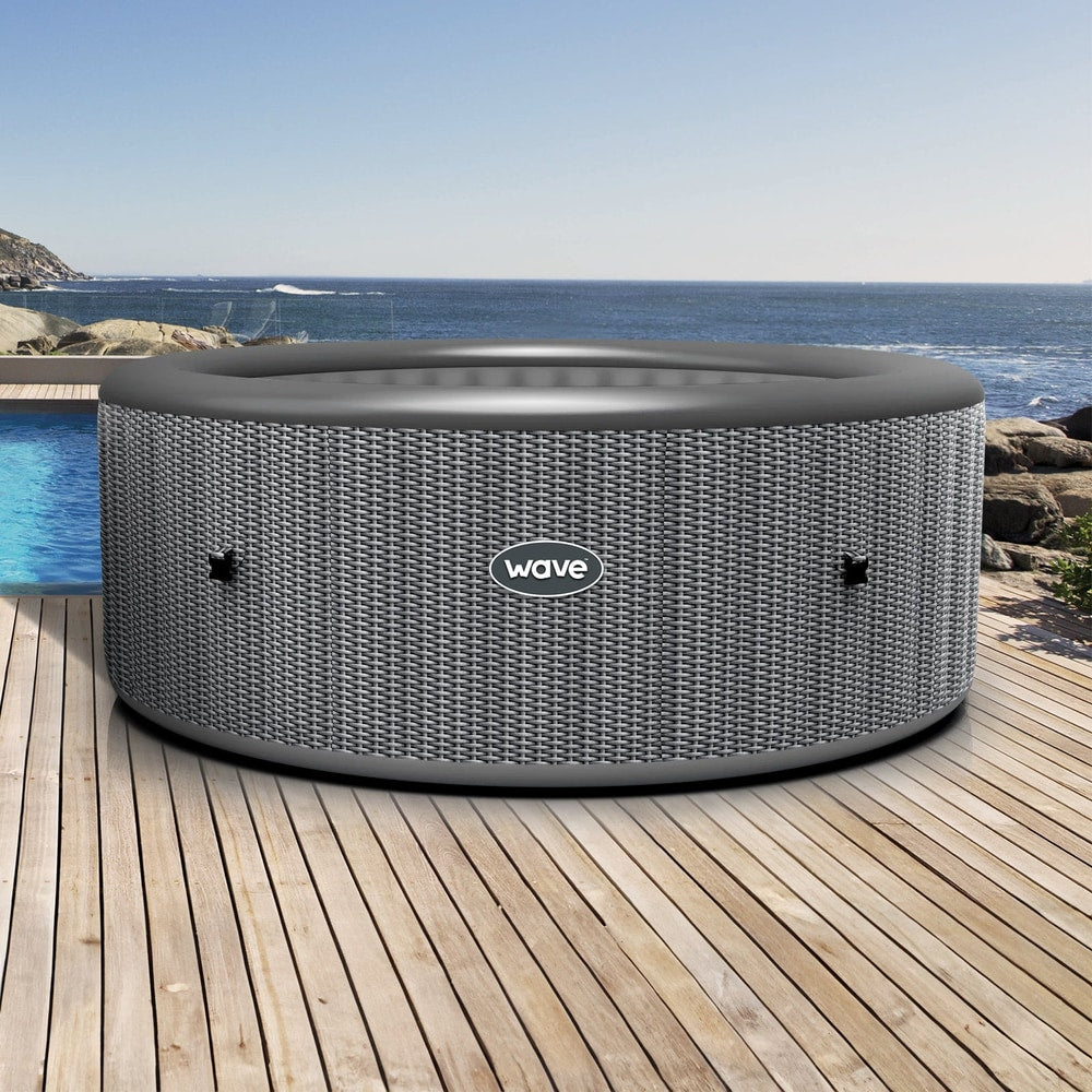 Wave Atlantic 4/6-Person Inflatable Hot Tub | Built-In 1800W Heater, Up to 130 Bubble Jets, 104°F Max