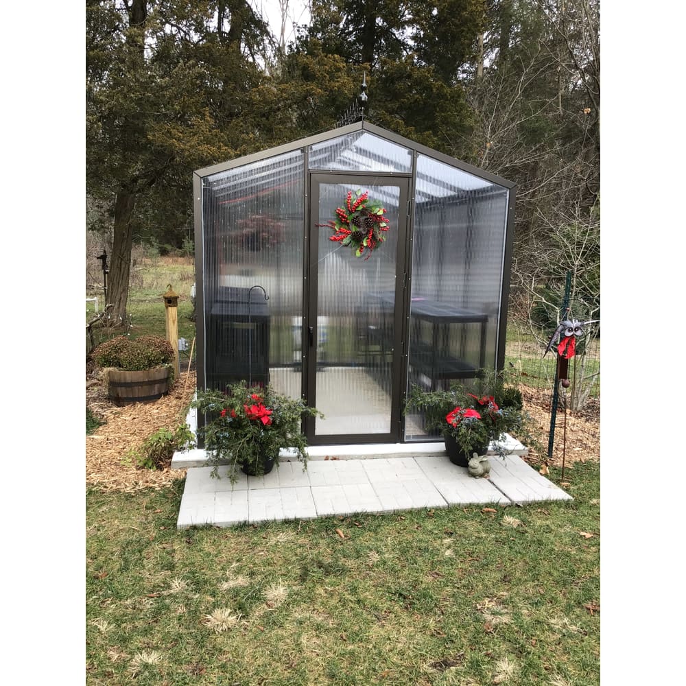 Janco Palmetto 8 x 10 ft Aluminum Greenhouse Kit | Glass or Polycarbonate, 120 mph Wind Rating, Made in USA