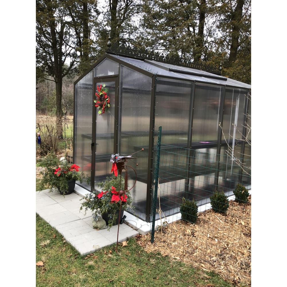 Janco Palmetto 8 x 10 ft Aluminum Greenhouse Kit | Glass or Polycarbonate, 120 mph Wind Rating, Made in USA