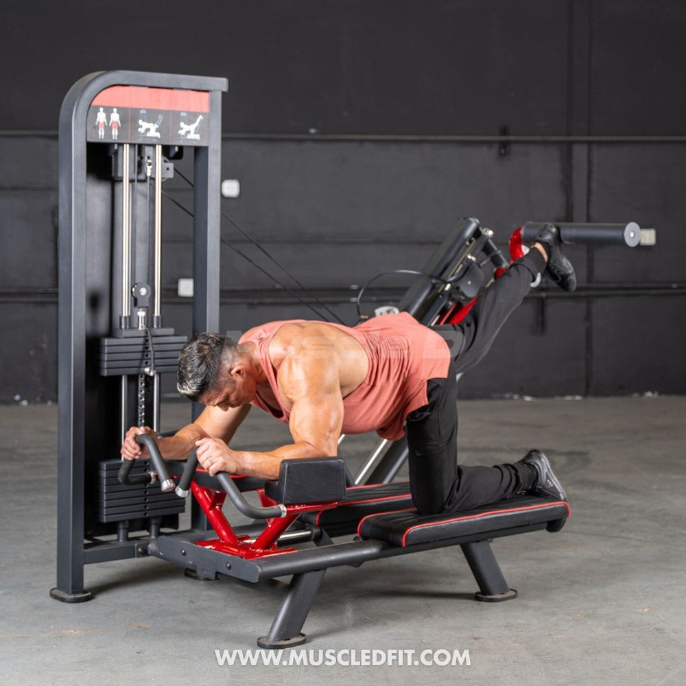 Muscle D Fitness Classic V2 Selectorized Glute Kick | 200 lb Stack, 3-Angle Arm, 11-Gauge Steel