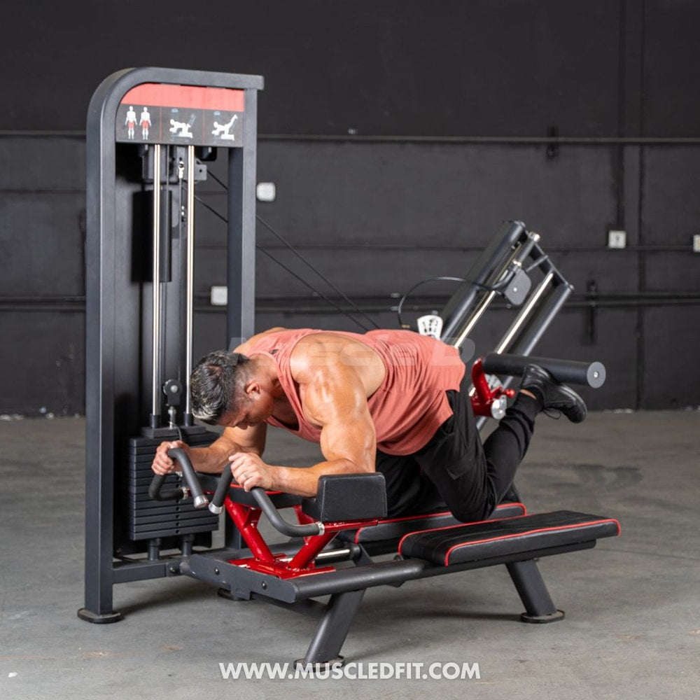 Muscle D Fitness Classic V2 Selectorized Glute Kick | 200 lb Stack, 3-Angle Arm, 11-Gauge Steel