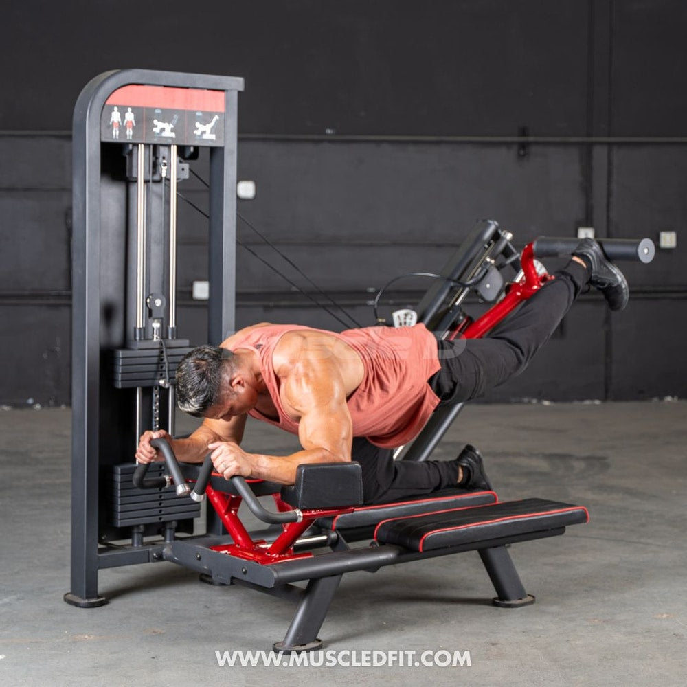 Muscle D Fitness Classic V2 Selectorized Glute Kick | 200 lb Stack, 3-Angle Arm, 11-Gauge Steel