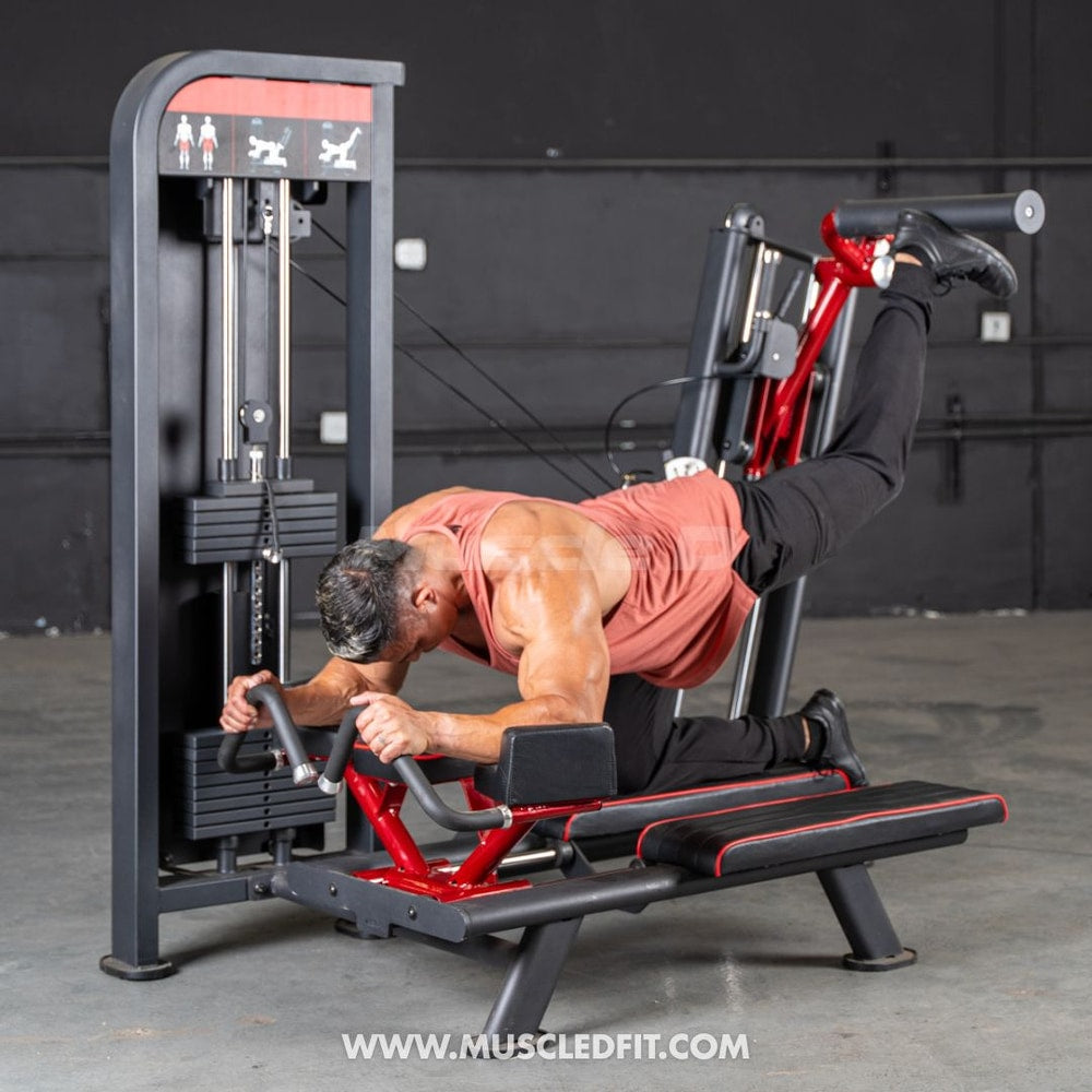 Muscle D Fitness Classic V2 Selectorized Glute Kick | 200 lb Stack, 3-Angle Arm, 11-Gauge Steel