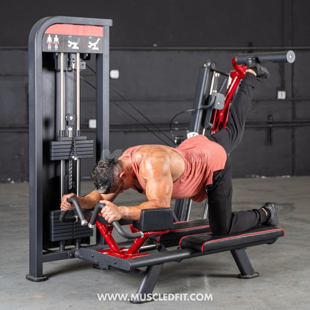 Muscle D Fitness Classic V2 Selectorized Glute Kick | 200 lb Stack, 3-Angle Arm, 11-Gauge Steel