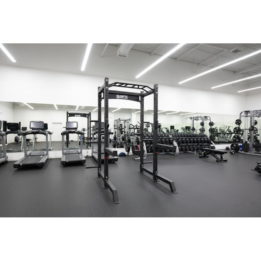 Commercial Squat Rack w/ Safety Bars, J-Hooks & Weight Storage (New)
