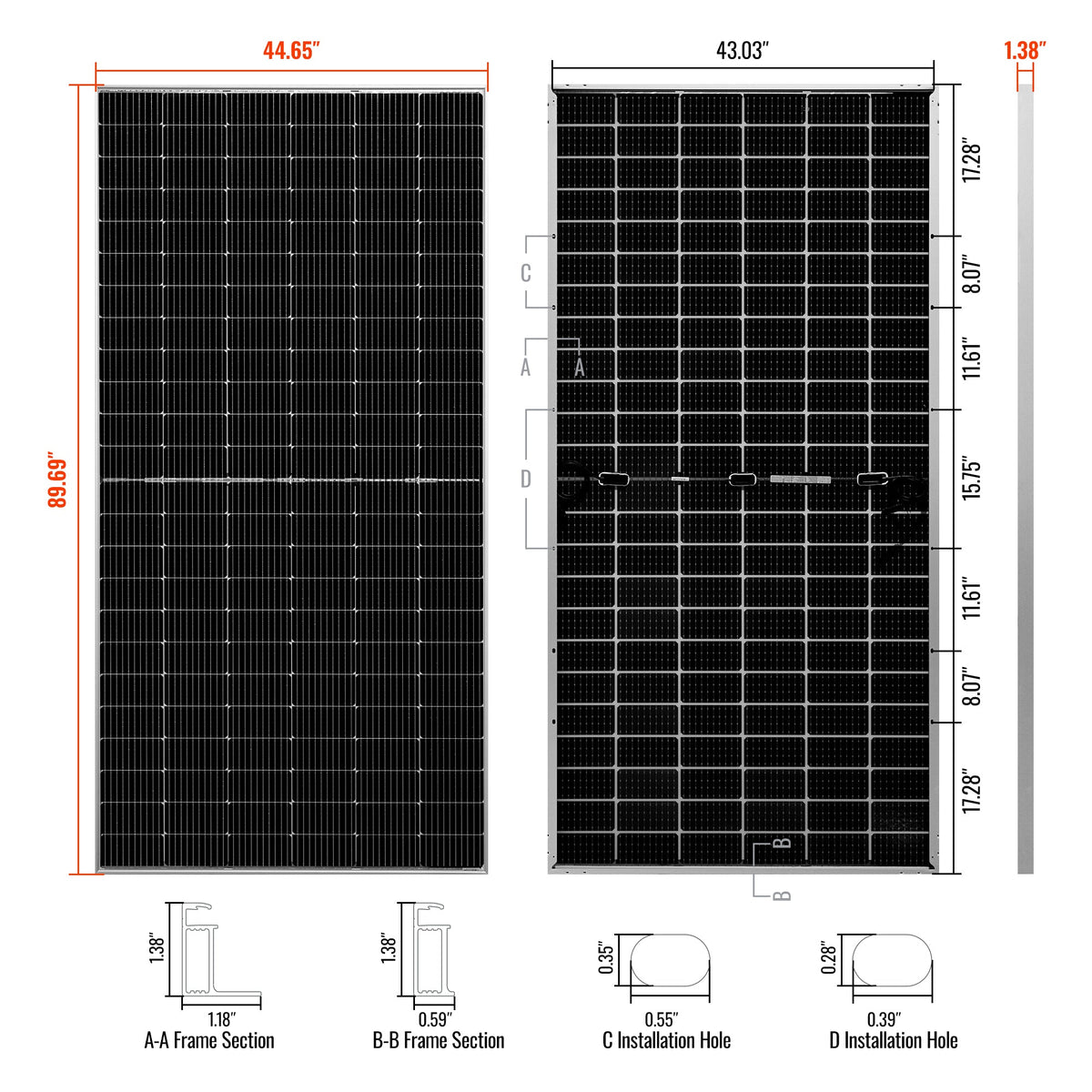 RICH SOLAR MEGA 550 Bifacial 550 Watt Solar Panel - view 5
