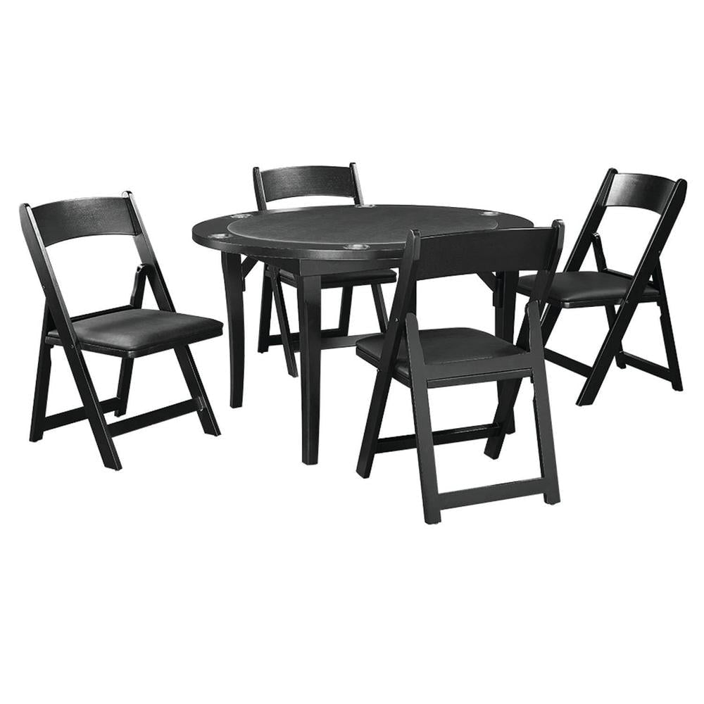 RAM Game Room 48" FOLDING GAME TABLE x 4 Folding Game Chairs