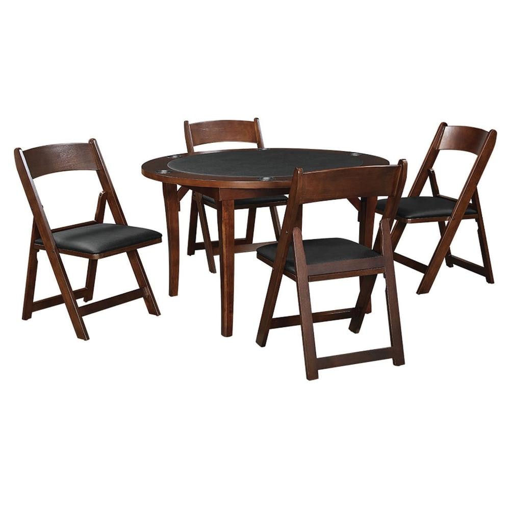 RAM Game Room 48" FOLDING GAME TABLE x 4 Folding Game Chairs