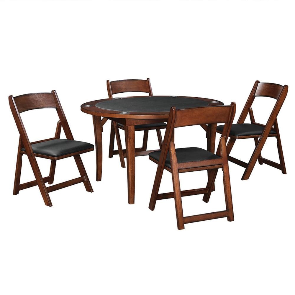 RAM Game Room 48" FOLDING GAME TABLE x 4 Folding Game Chairs