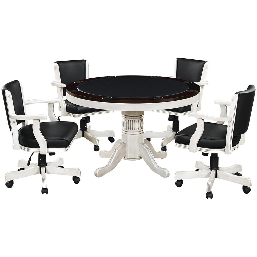 RAM Game Room 48" 2 IN 1 GAME TABLE x 4 SWIVEL GAME CHAIRS