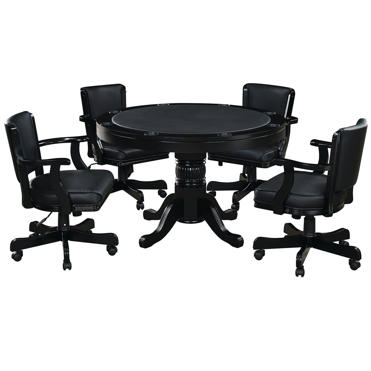 RAM Game Room 48" 2 IN 1 GAME TABLE x 4 SWIVEL GAME CHAIRS