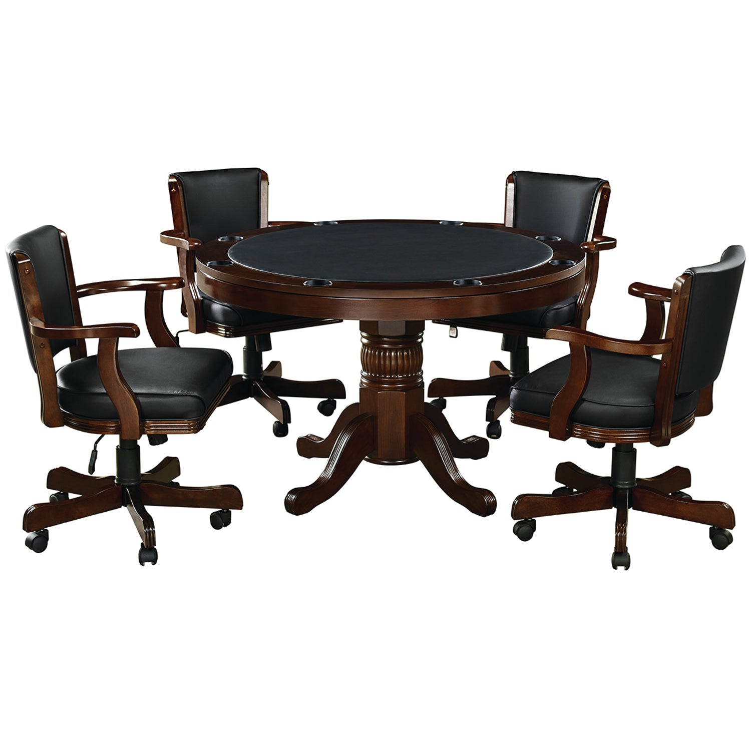 RAM Game Room 48" 2 IN 1 GAME TABLE x 4 SWIVEL GAME CHAIRS