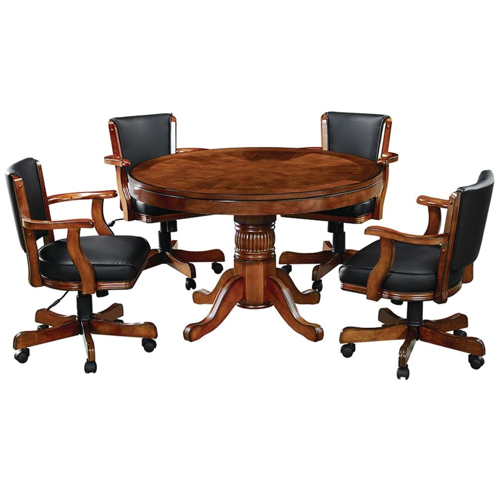 RAM Game Room 48" 2 IN 1 GAME TABLE x 4 SWIVEL GAME CHAIRS