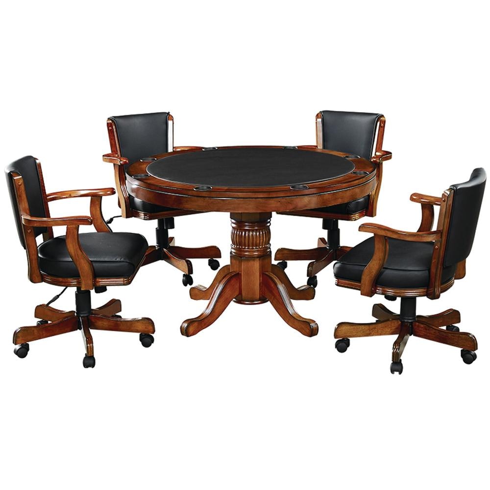 RAM Game Room 48" 2 IN 1 GAME TABLE x 4 SWIVEL GAME CHAIRS