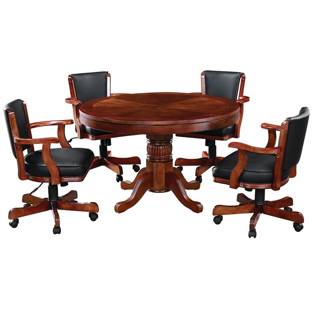 RAM Game Room 48" 2 IN 1 GAME TABLE x 4 SWIVEL GAME CHAIRS