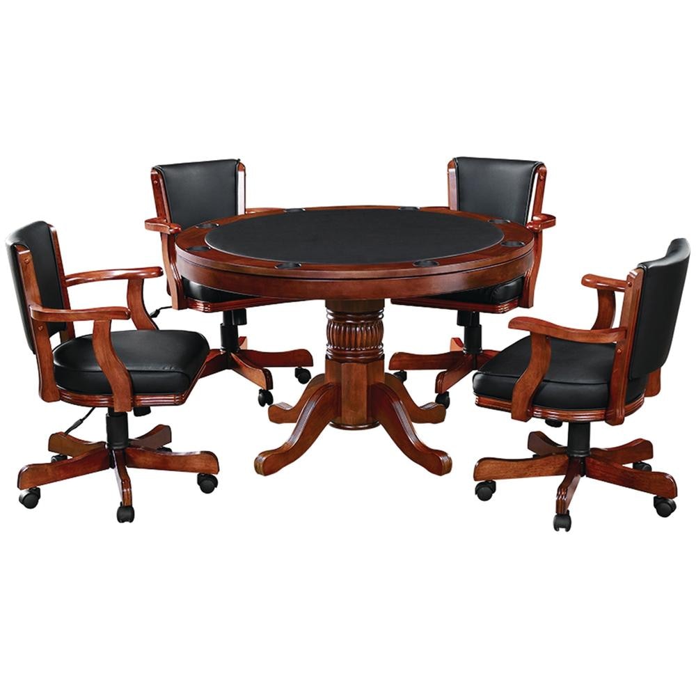 RAM Game Room 48" 2 IN 1 GAME TABLE x 4 SWIVEL GAME CHAIRS