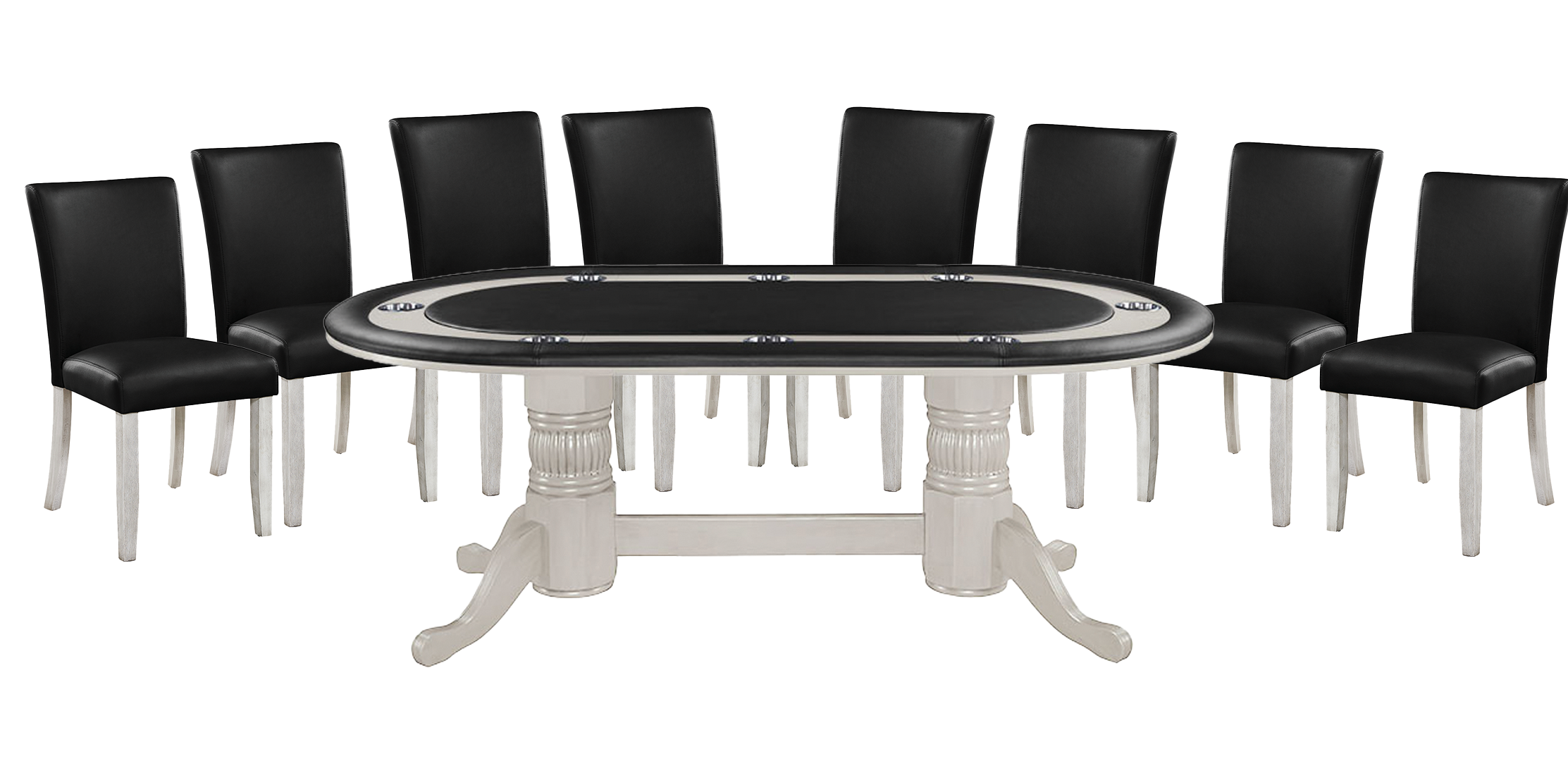 RAM Game Room 84" TEXAS HOLD'EM GAME TABLE x 8 DINING/GAME CHAIRS (Comes With Dining Top)