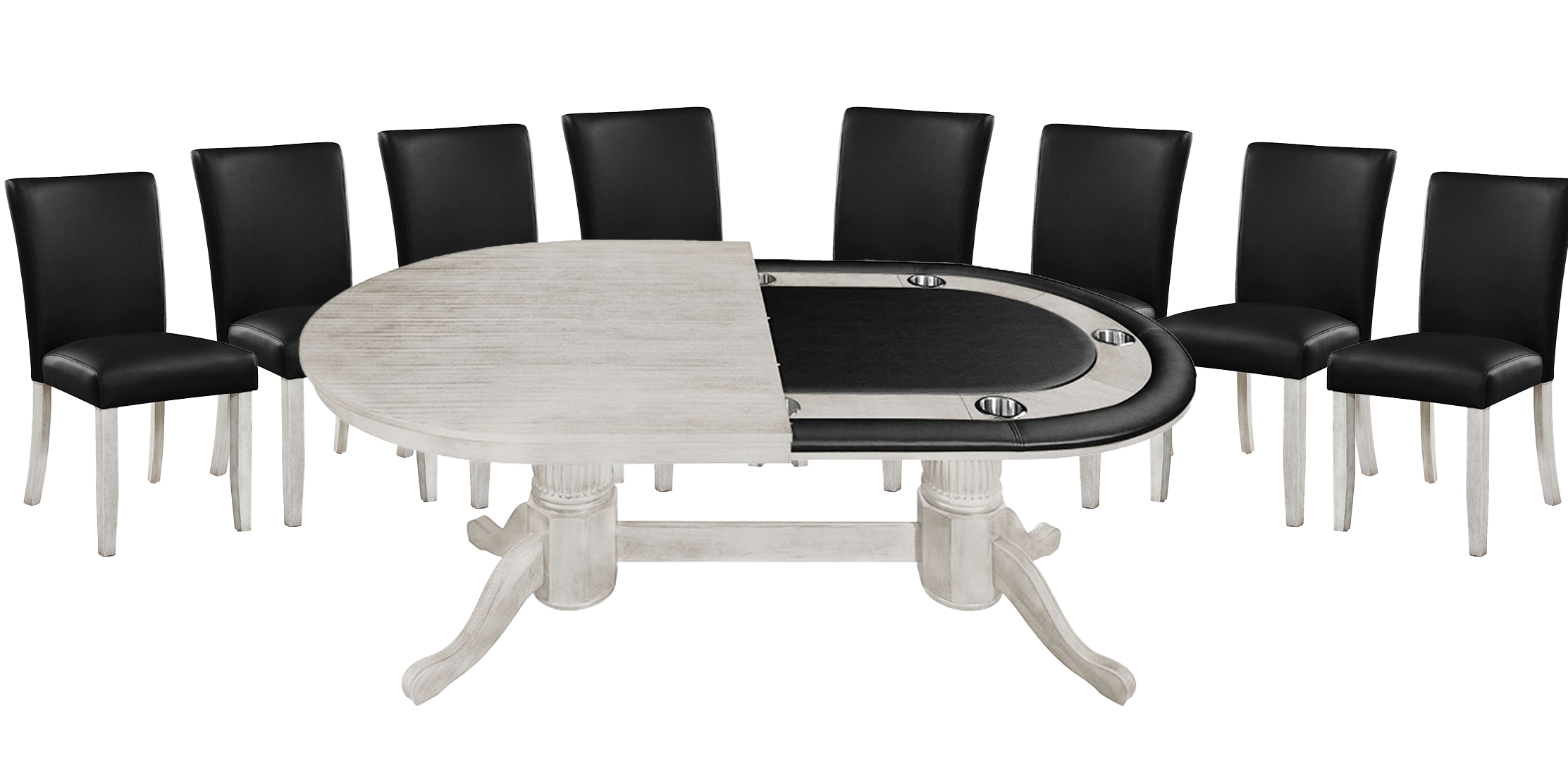 RAM Game Room 84" TEXAS HOLD'EM GAME TABLE x 8 DINING/GAME CHAIRS (Comes With Dining Top)