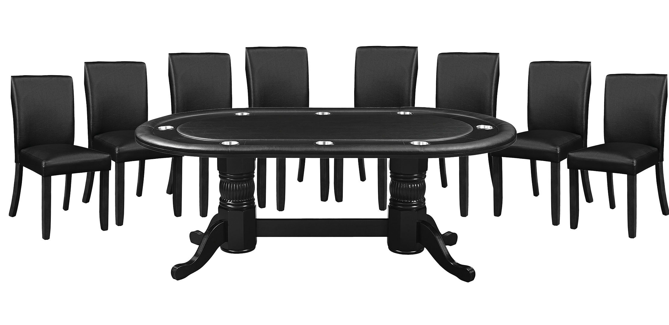 RAM Game Room 84" TEXAS HOLD'EM GAME TABLE x 8 DINING/GAME CHAIRS (Comes With Dining Top)