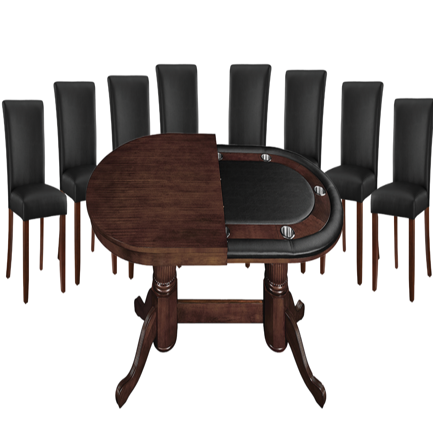 RAM Game Room 84" TEXAS HOLD'EM GAME TABLE x 8 DINING/GAME CHAIRS (Comes With Dining Top)