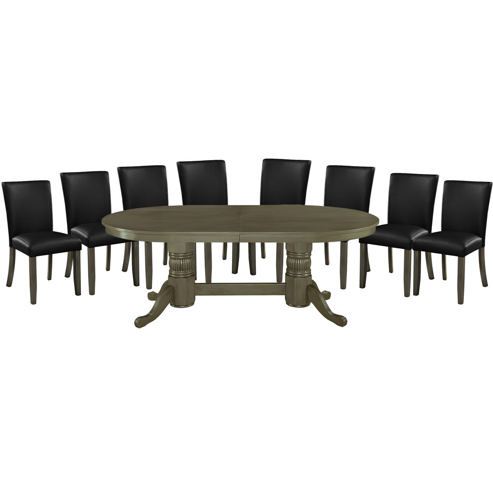 RAM Game Room Texas Hold'em Table Set with Dining Top & 8 Dining/Game Chairs | Seats 8, 84" Dining