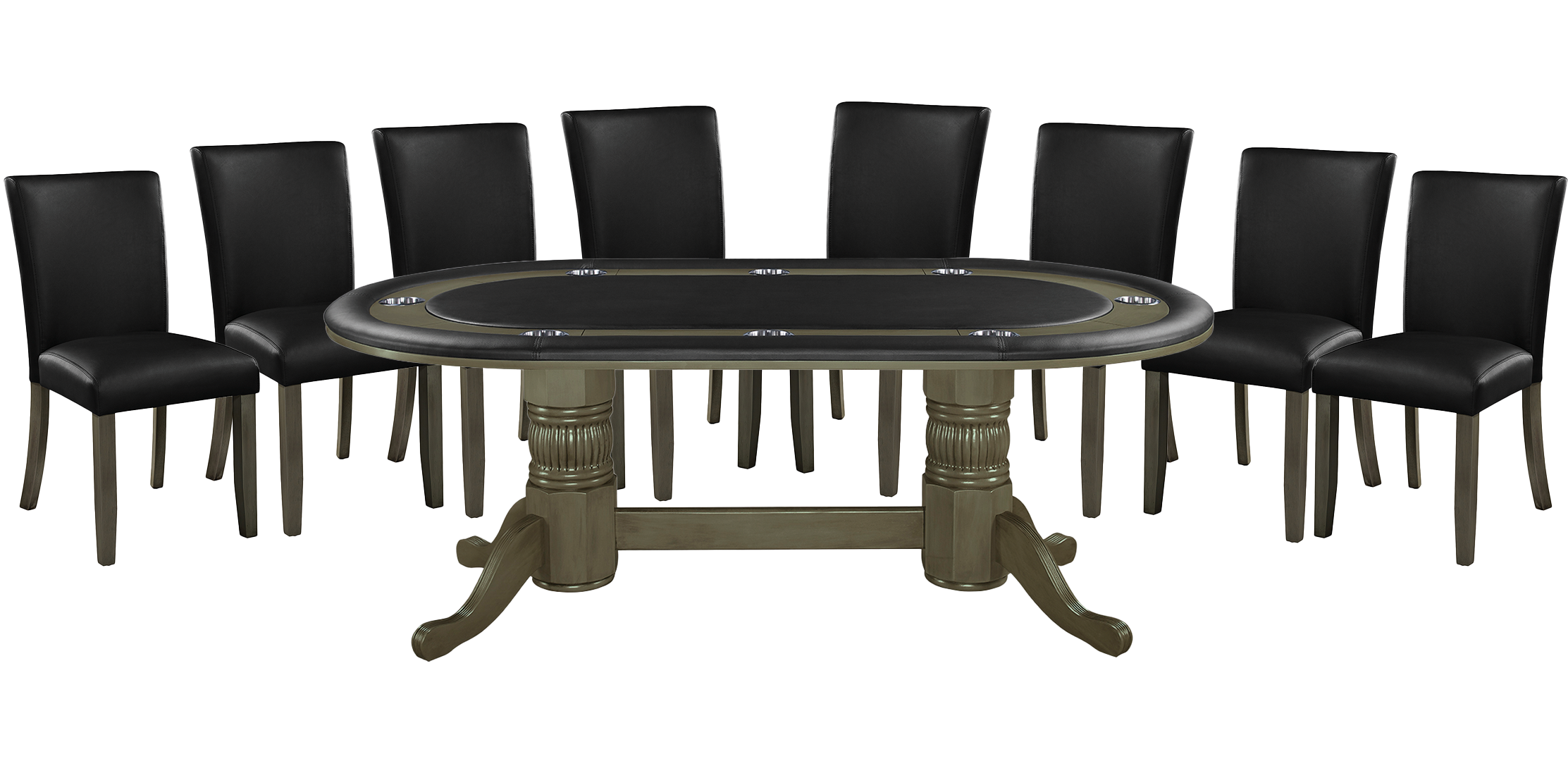 RAM Game Room 84" TEXAS HOLD'EM GAME TABLE x 8 DINING/GAME CHAIRS (Comes With Dining Top)