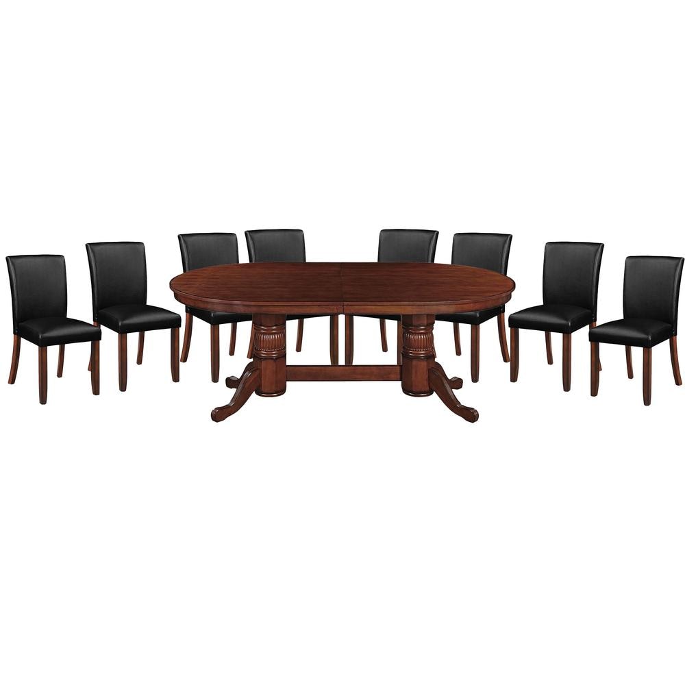 RAM Game Room Texas Hold'em Table Set with Dining Top & 8 Dining/Game Chairs | Seats 8, 84" Dining