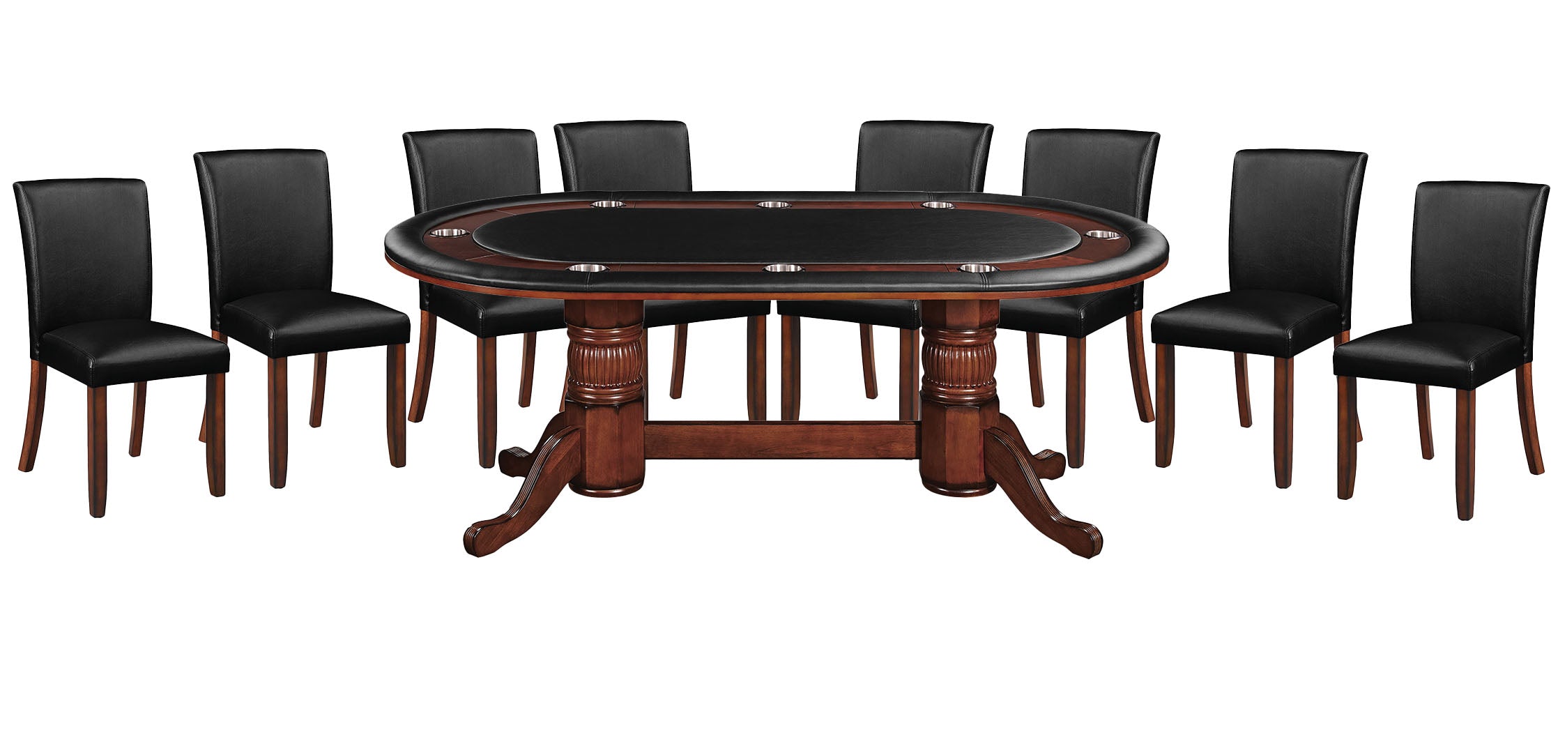 RAM Game Room 84" TEXAS HOLD'EM GAME TABLE x 8 DINING/GAME CHAIRS (Comes With Dining Top)