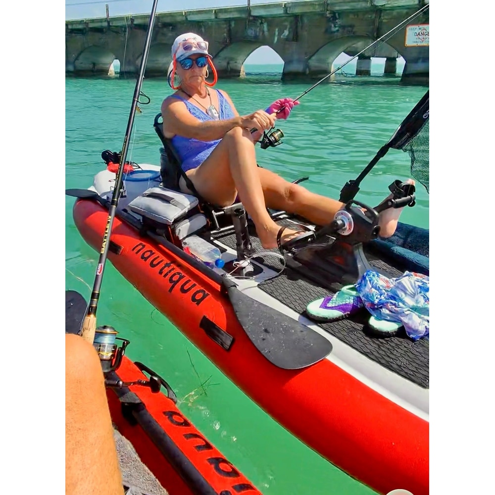Nautiqua | ARUBA | Deluxe Paddleboard Fishing Pedal Kayak | Red