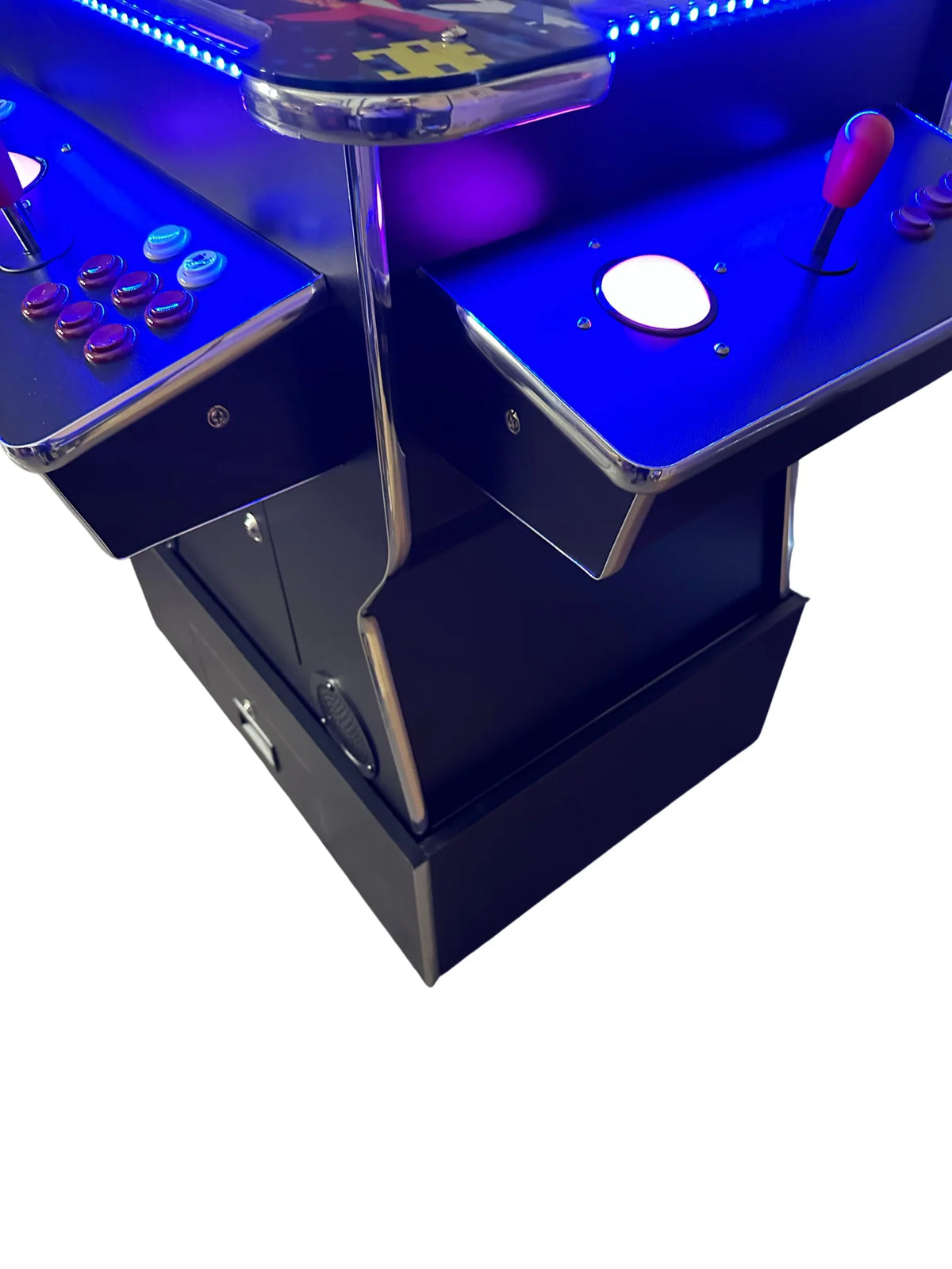 ABVideo Arcades Tilt-Up Cocktail Arcade Machine with Riser | 4,600 Games, 3 Trackballs, 2 Stools