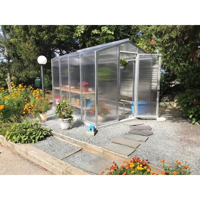 Janco Palmetto 8 x 10 ft Aluminum Greenhouse Kit | Glass or Polycarbonate, 120 mph Wind Rating, Made in USA