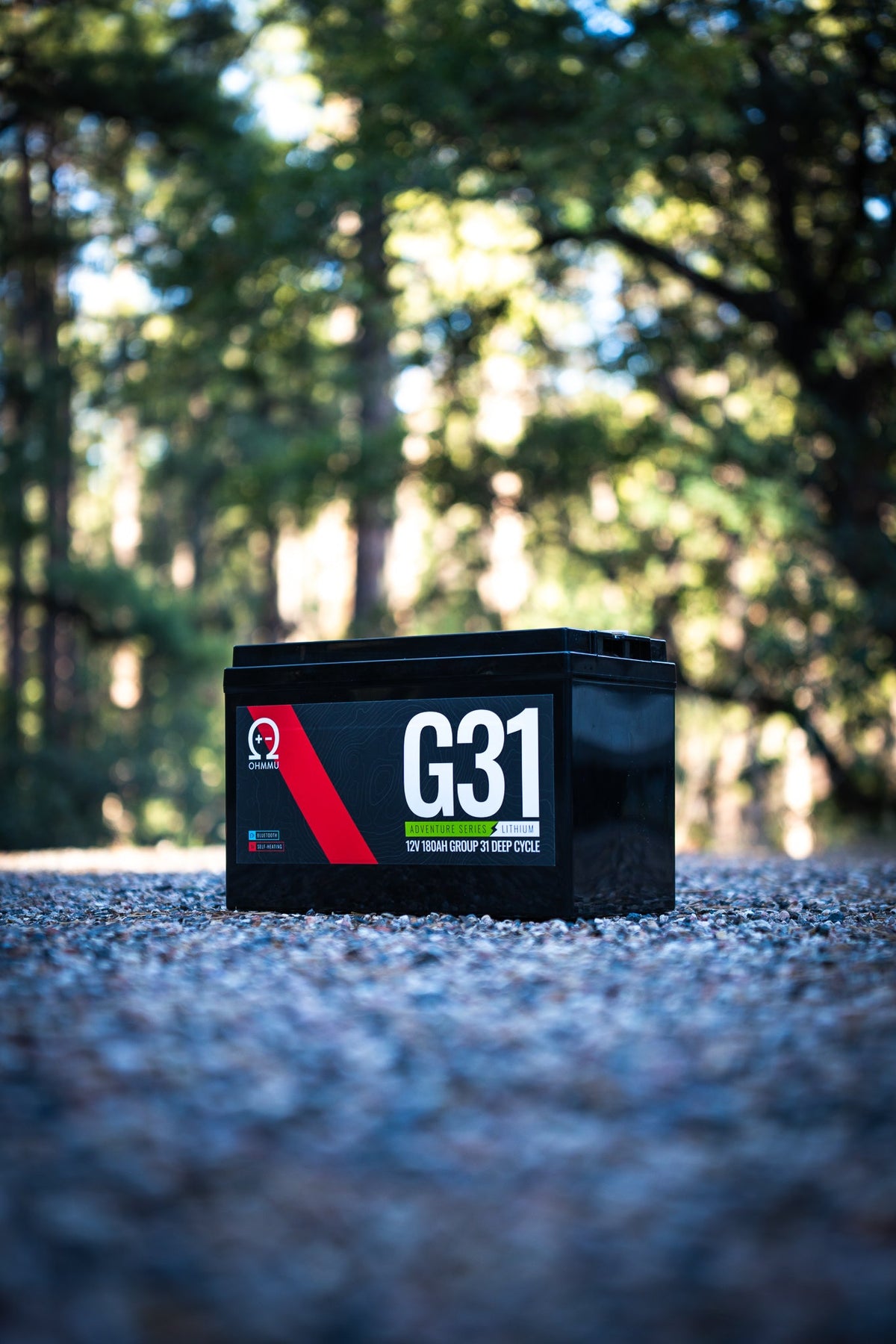 OHMMU Adventure Series Group 31 12V 180Ah Lithium Deep Cycle Battery | LiFePO4, Bluetooth, Self-Heating