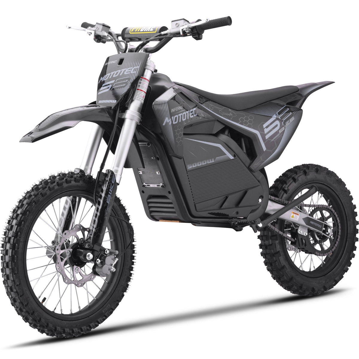 Full Battery 72V 5000W Electric Dirt Bike | 50 MPH, 40-Mile Range, Hydraulic Suspension & Brakes