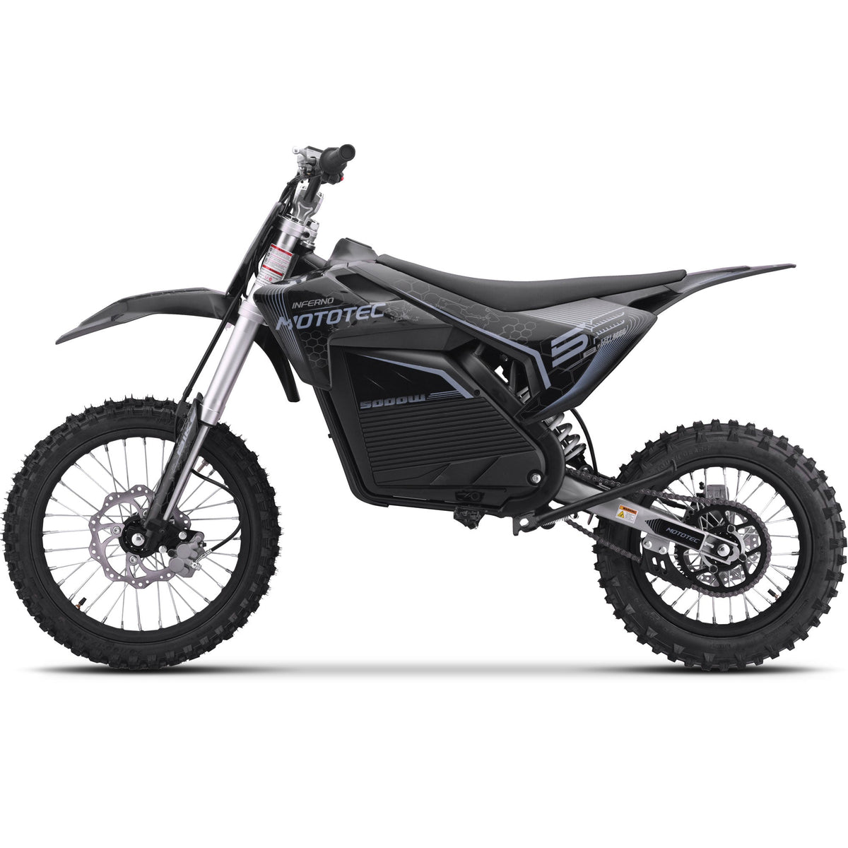 Full Battery 72V 5000W Electric Dirt Bike | 50 MPH, 40-Mile Range, Hydraulic Suspension & Brakes