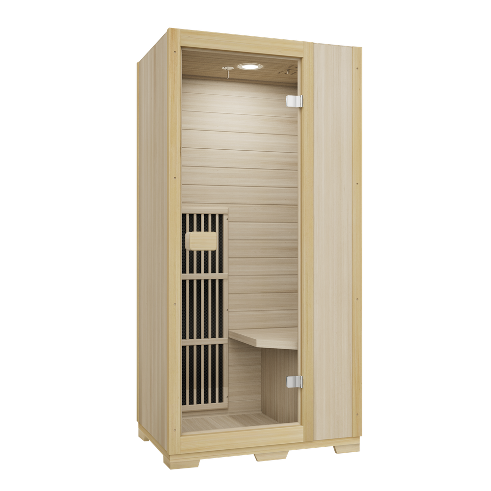 Blisspod Vienna 1-Person Far Infrared Sauna | Low EMF Carbon Heaters, Canadian Hemlock, 4 Colors
