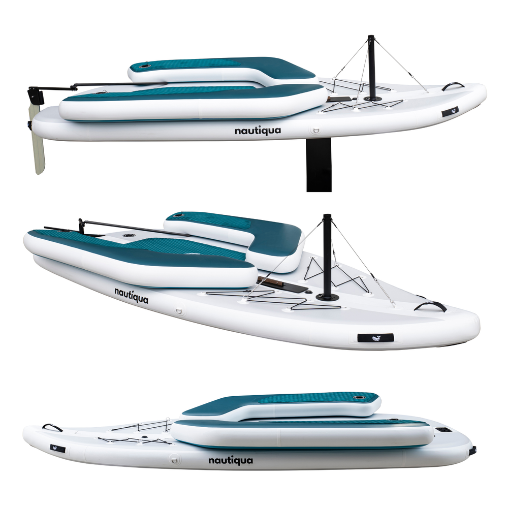 Nautiqua Starsail Inflatable Sailing Dinghy | 2-Person, Drop-Stitch, 440 lb Payload, Tool-Free Setup