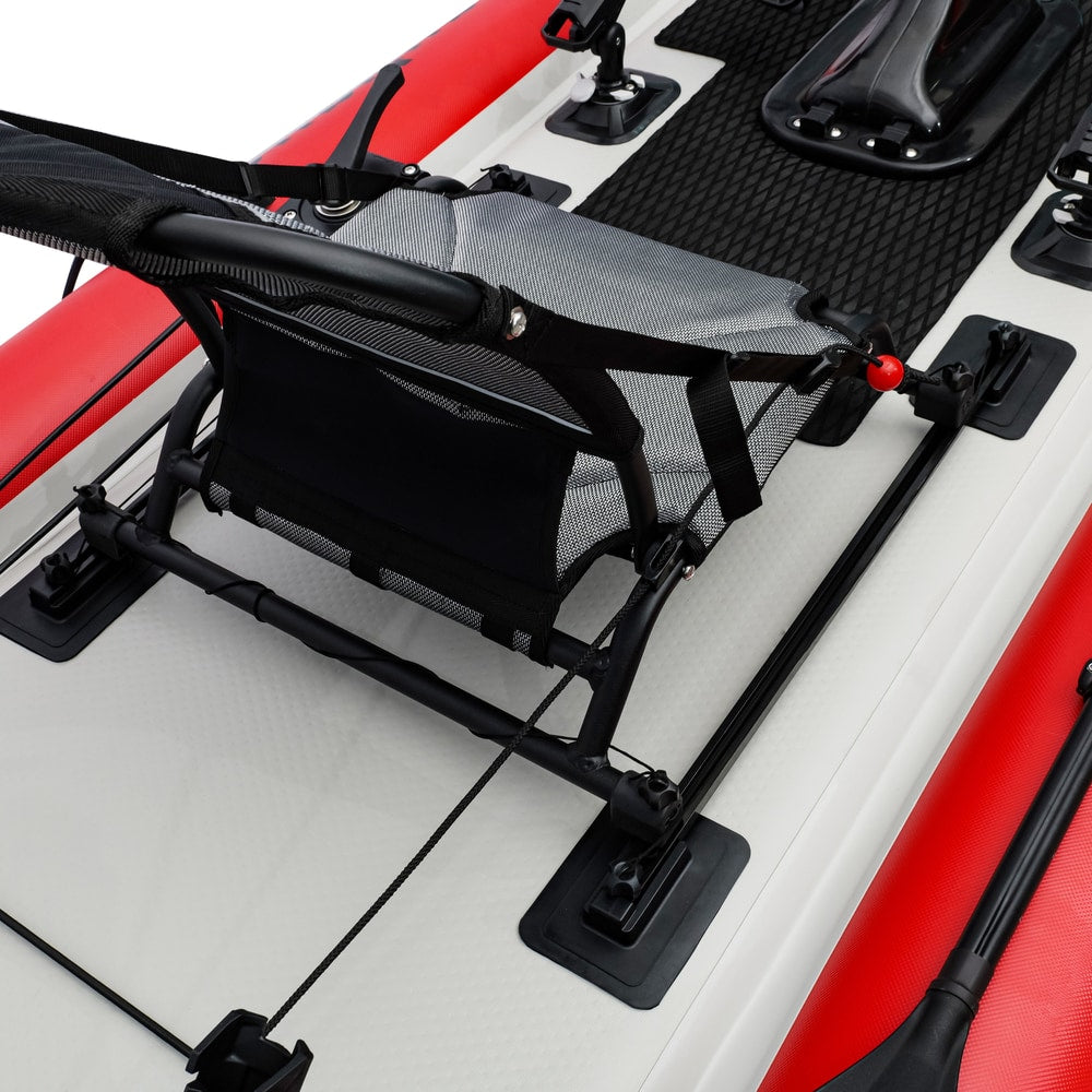Nautiqua Aruba Inflatable Fishing Pedal Kayak, Red | Drop-Stitch, Pedal Drive, 330 lb Capacity